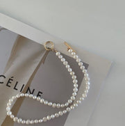 Natural Clasp freshwater gold pearls plain Classic Pearl Necklace 42cm