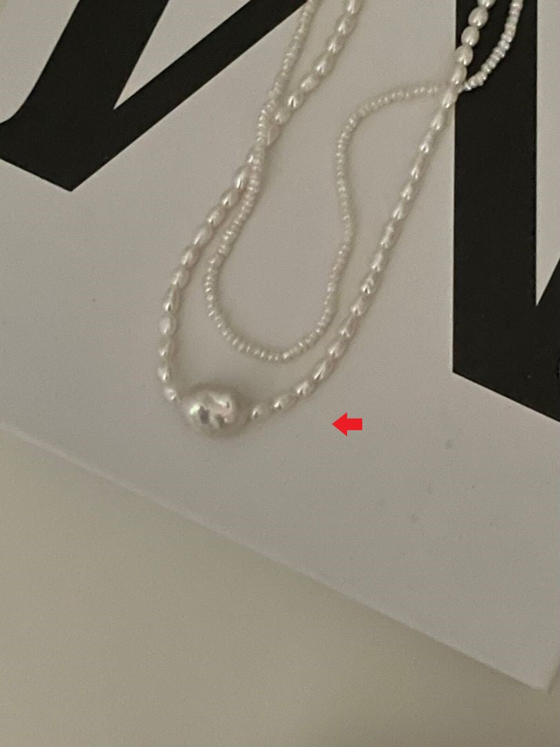 Unique Silver Clasp Natural Freshwater Baroque and drop Pearl Necklace