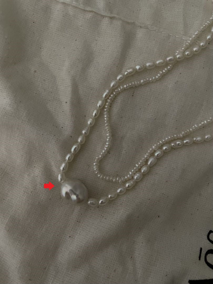 Unique Silver Clasp Natural Freshwater Baroque and drop Pearl Necklace