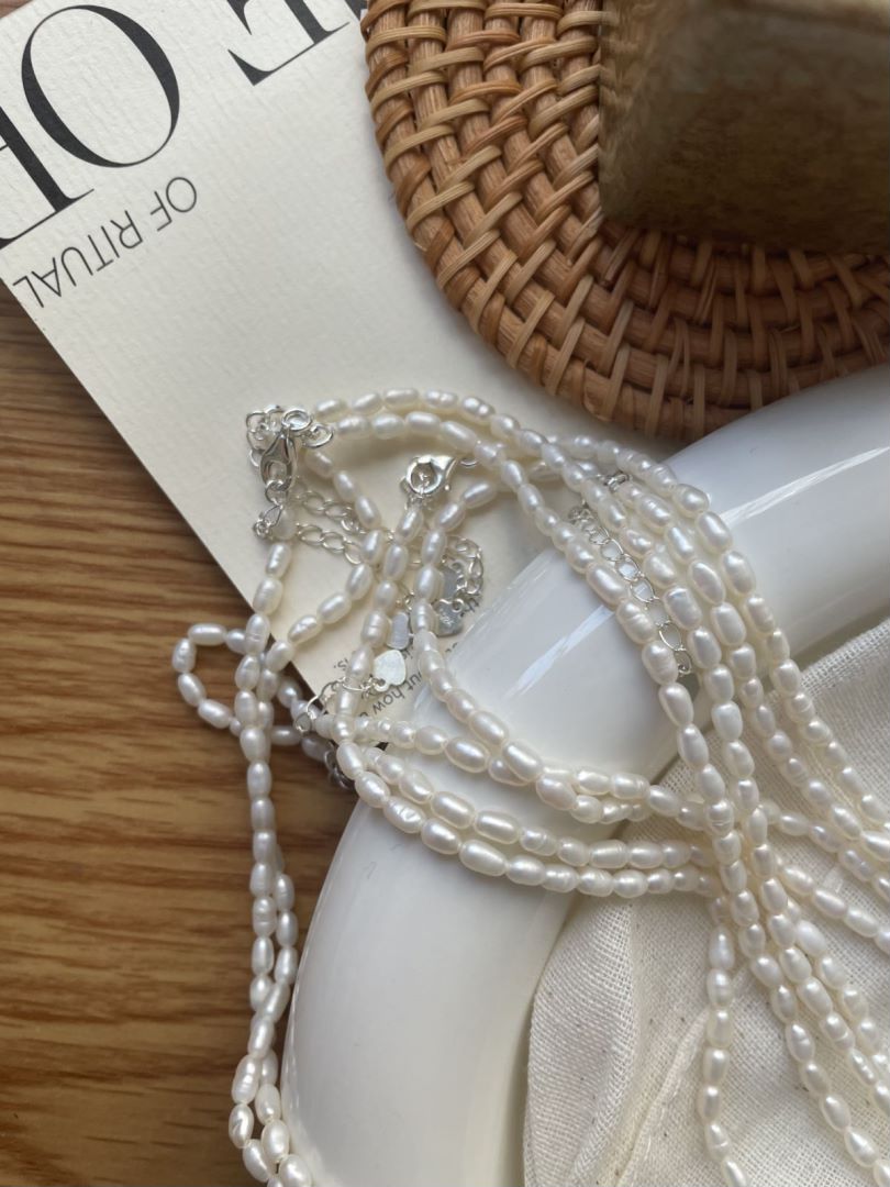 Natural Freshwater Jewelry for DIY Bracelet Strand Rice Pearl Necklace