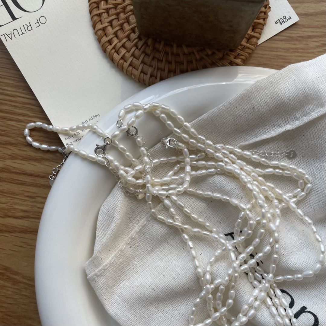 Natural Freshwater Jewelry for DIY Bracelet Strand Rice Pearl Necklace