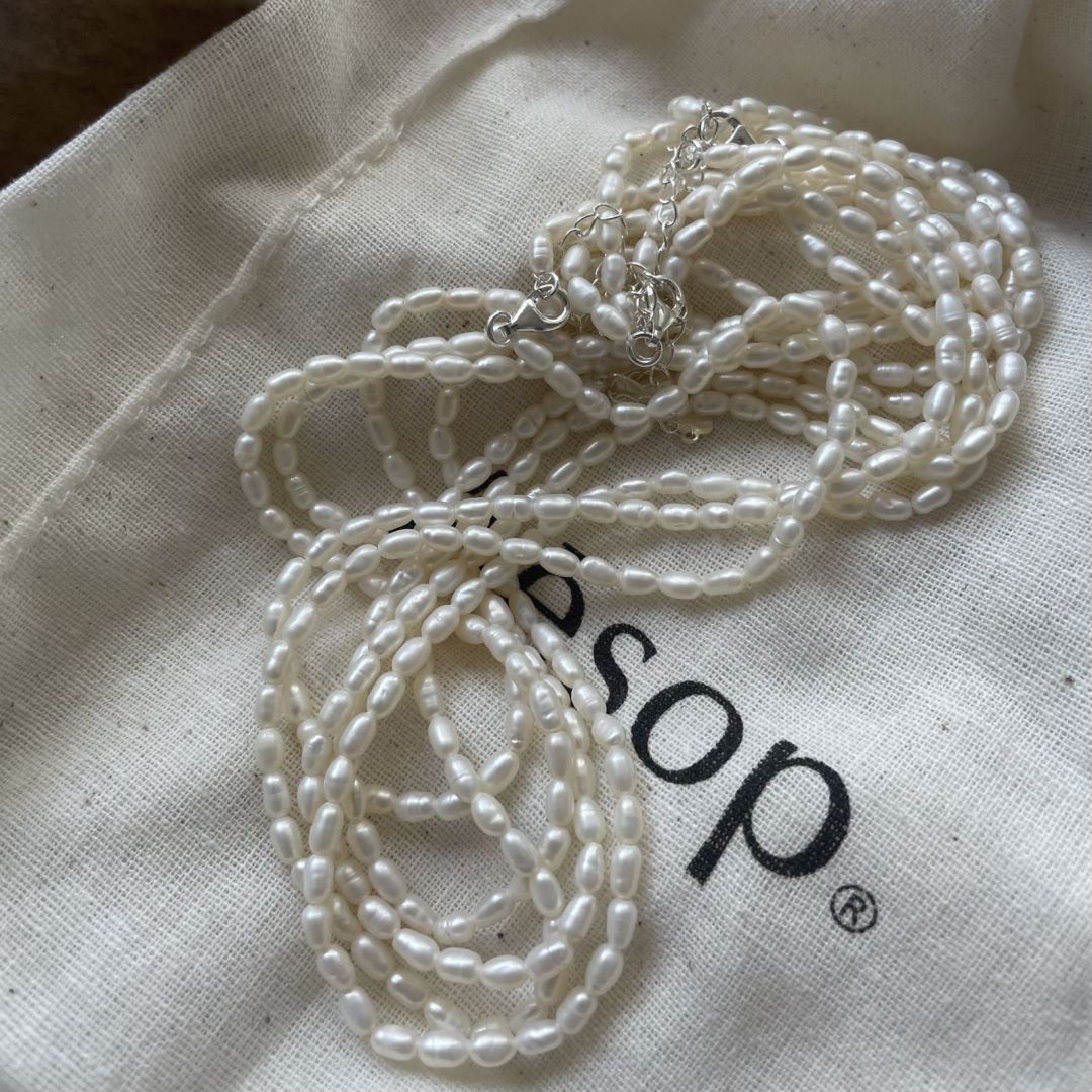 Natural Freshwater Jewelry for DIY Bracelet Strand Rice Pearl Necklace