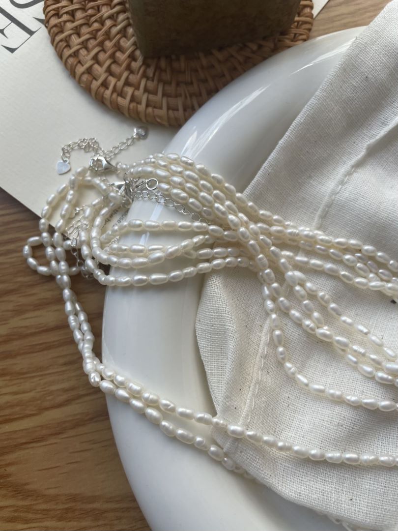 Natural Freshwater Jewelry for DIY Bracelet Strand Rice Pearl Necklace