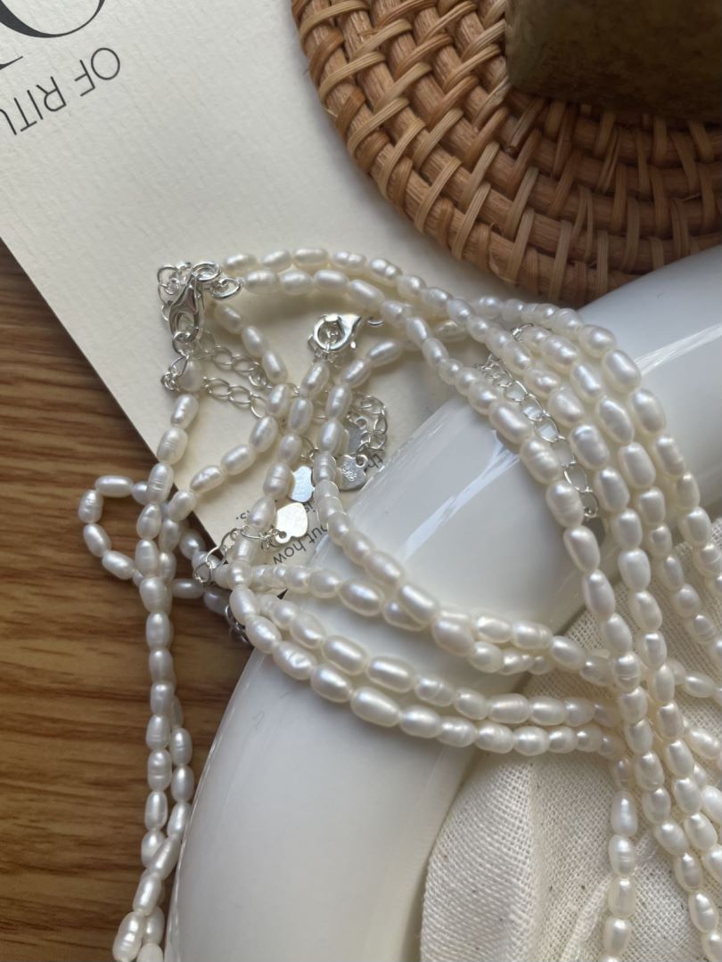Natural Freshwater Jewelry for DIY Bracelet Strand Rice Pearl Necklace
