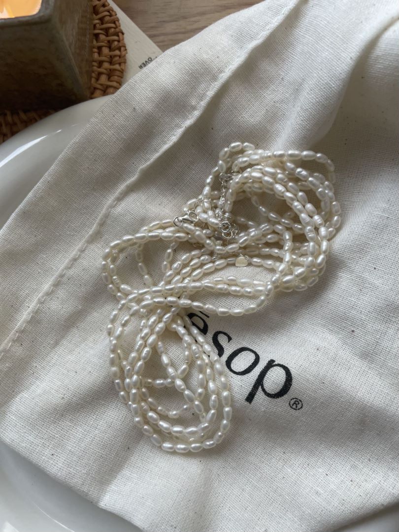 Natural Freshwater Jewelry for DIY Bracelet Strand Rice Pearl Necklace