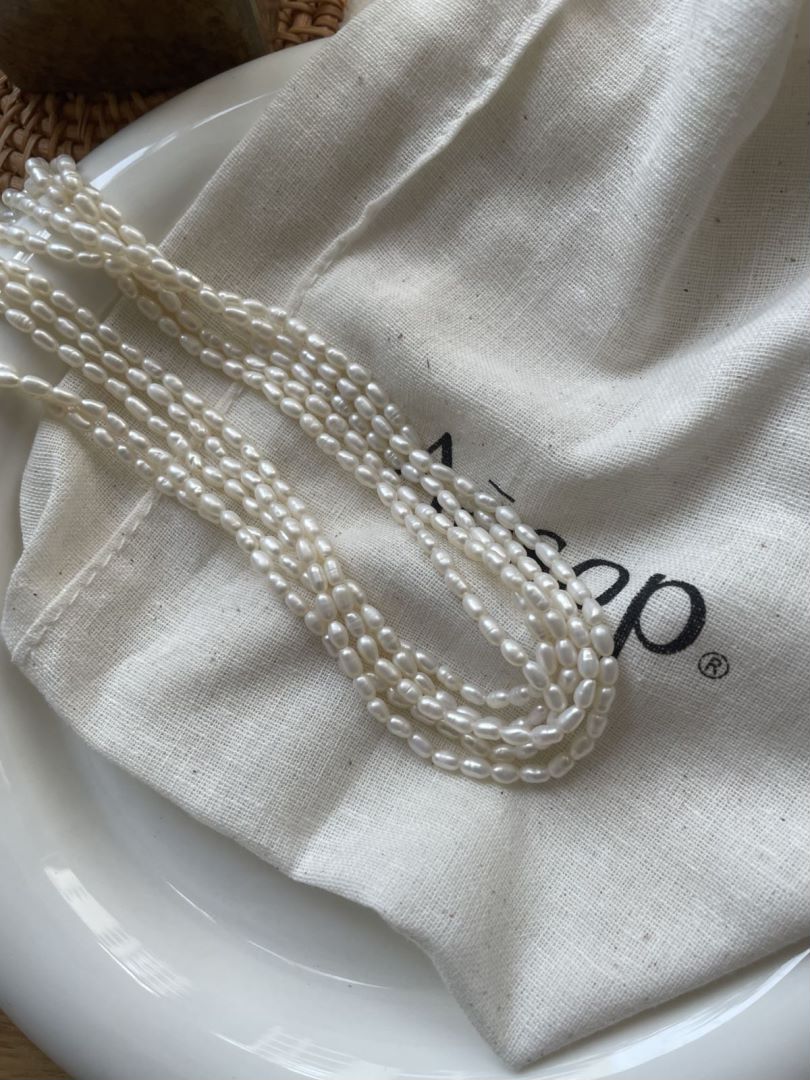 Natural Freshwater Jewelry for DIY Bracelet Strand Rice Pearl Necklace