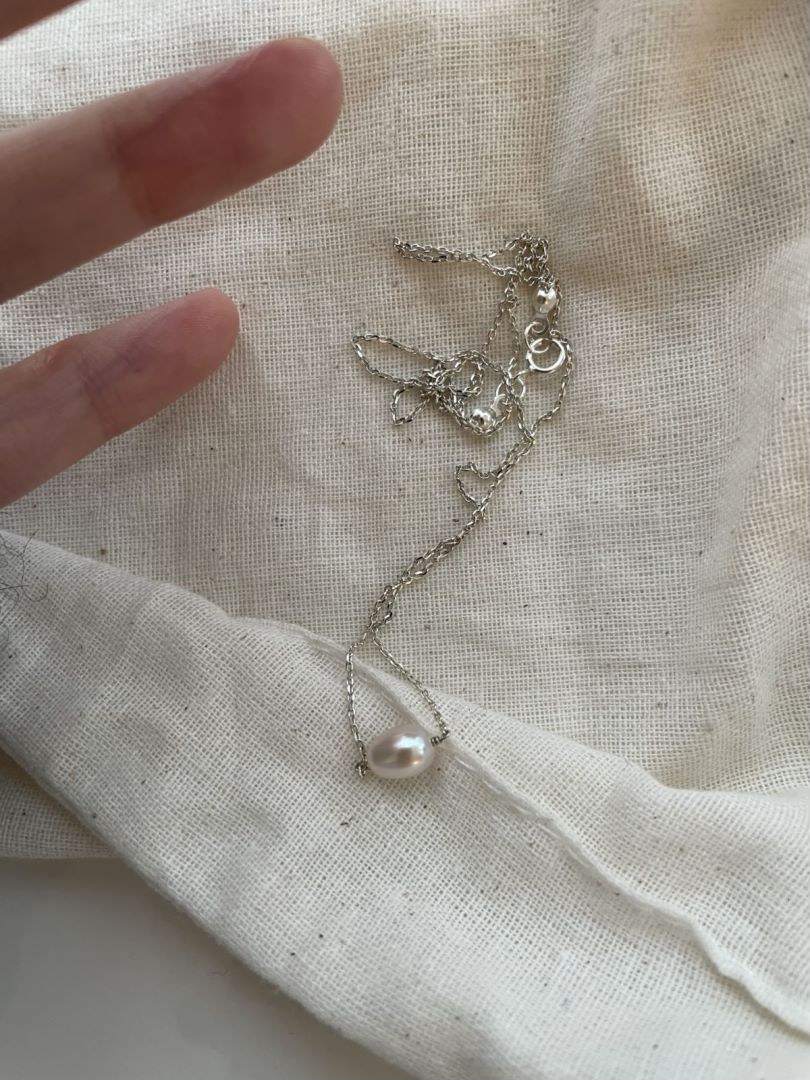 Sterling Silver Luminous Elegance Genuine Charm carrier chain necklace