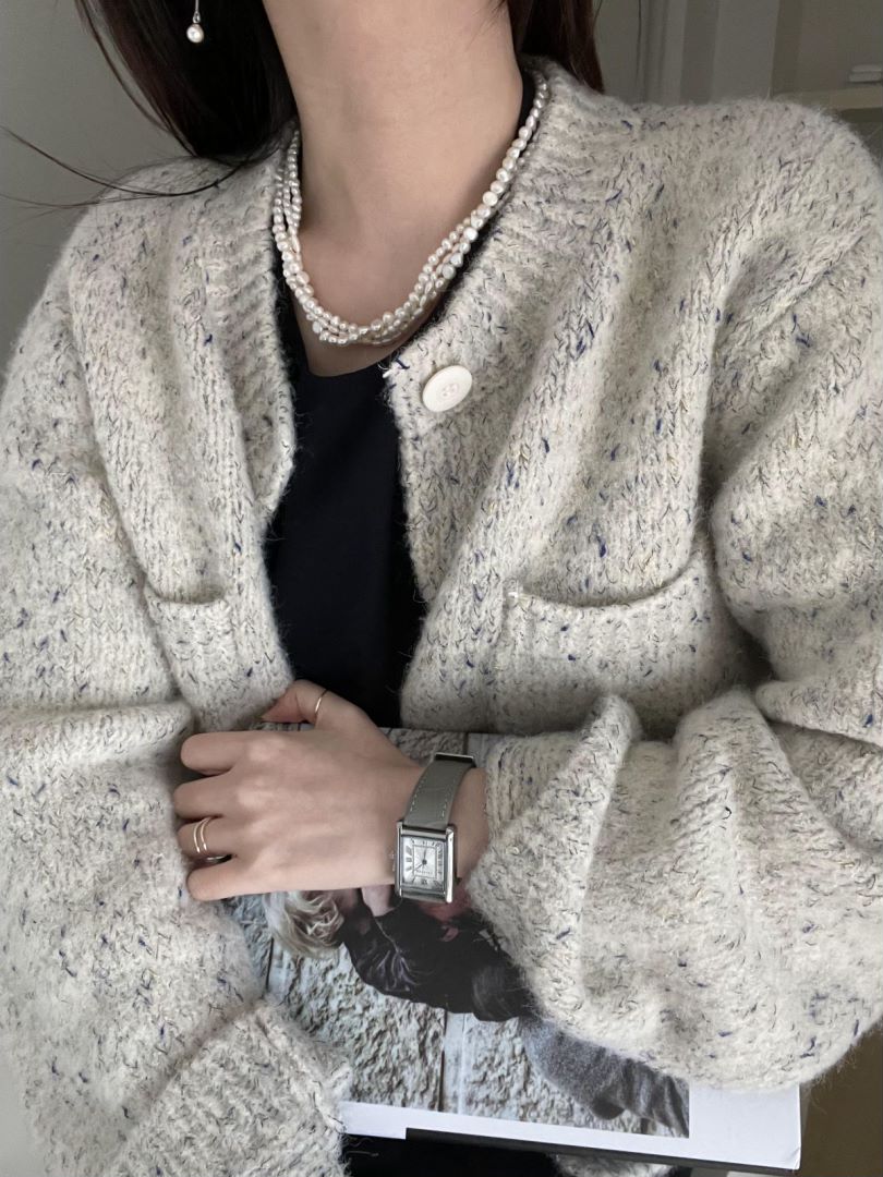 Pulldown Trinity Layer Beaded Baroque Pearls stunning Necklace Ripples