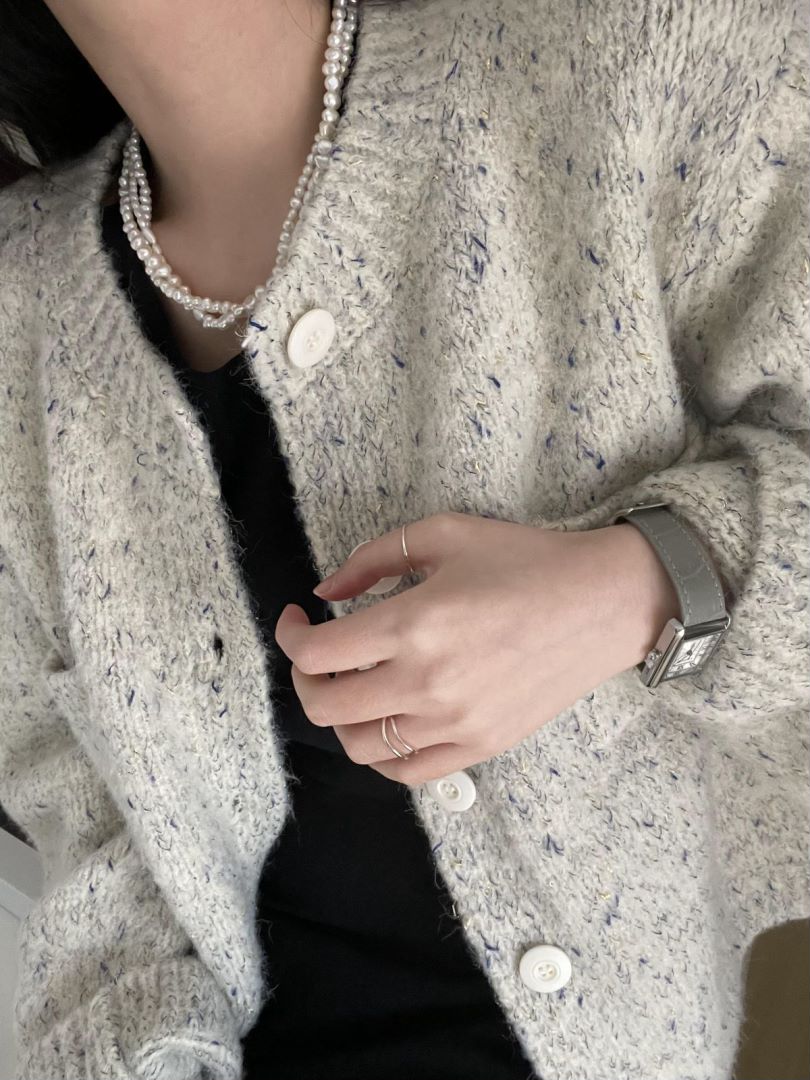 Pulldown Trinity Layer Beaded Baroque Pearls stunning Necklace Ripples