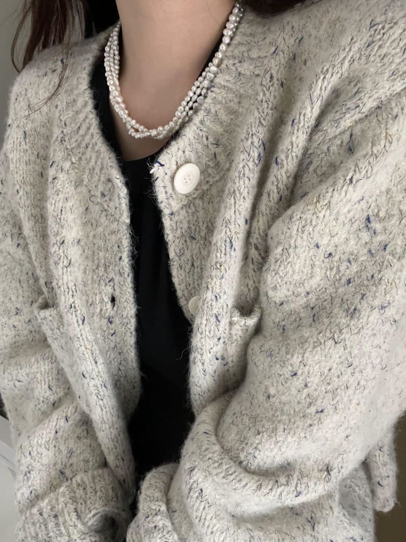 Pulldown Trinity Layer Beaded Baroque Pearls stunning Necklace Ripples