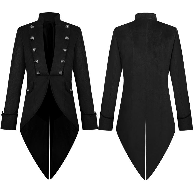 New Halloween tuxedo medieval vintage costume long punk multicolor men's coat