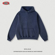 Men's heavy wash vintage hoodie plus fleece hoodie