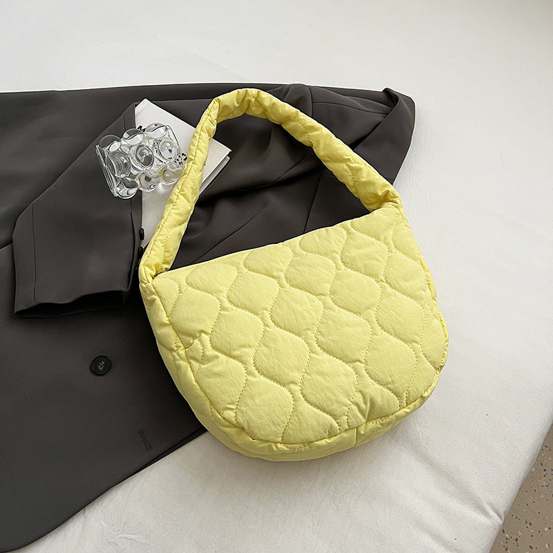 Fashion bag new cotton-padded package pleated puff cloud package simple underarm package