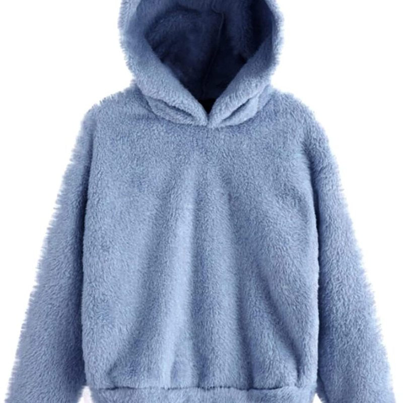 New fall and winter fluffy rabbit ears hooded warm sweater hoodie