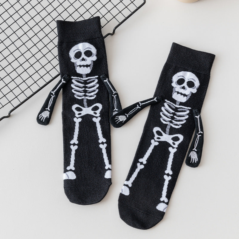 Halloween socks Creative Embroidery skeleton man tube socks pumpkin socks