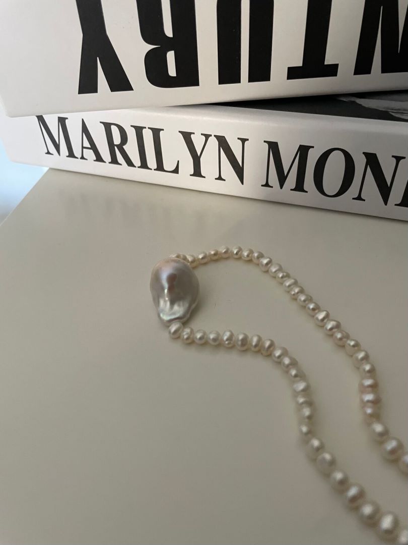 Women body charm Baroque pearl Pendant drop glamour necklace of 38 5cm