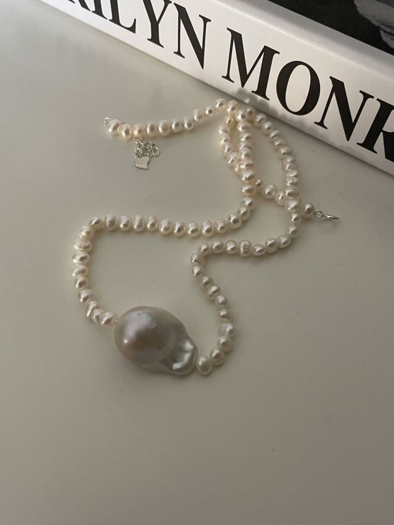 Women body charm Baroque pearl Pendant drop glamour necklace of 38 5cm