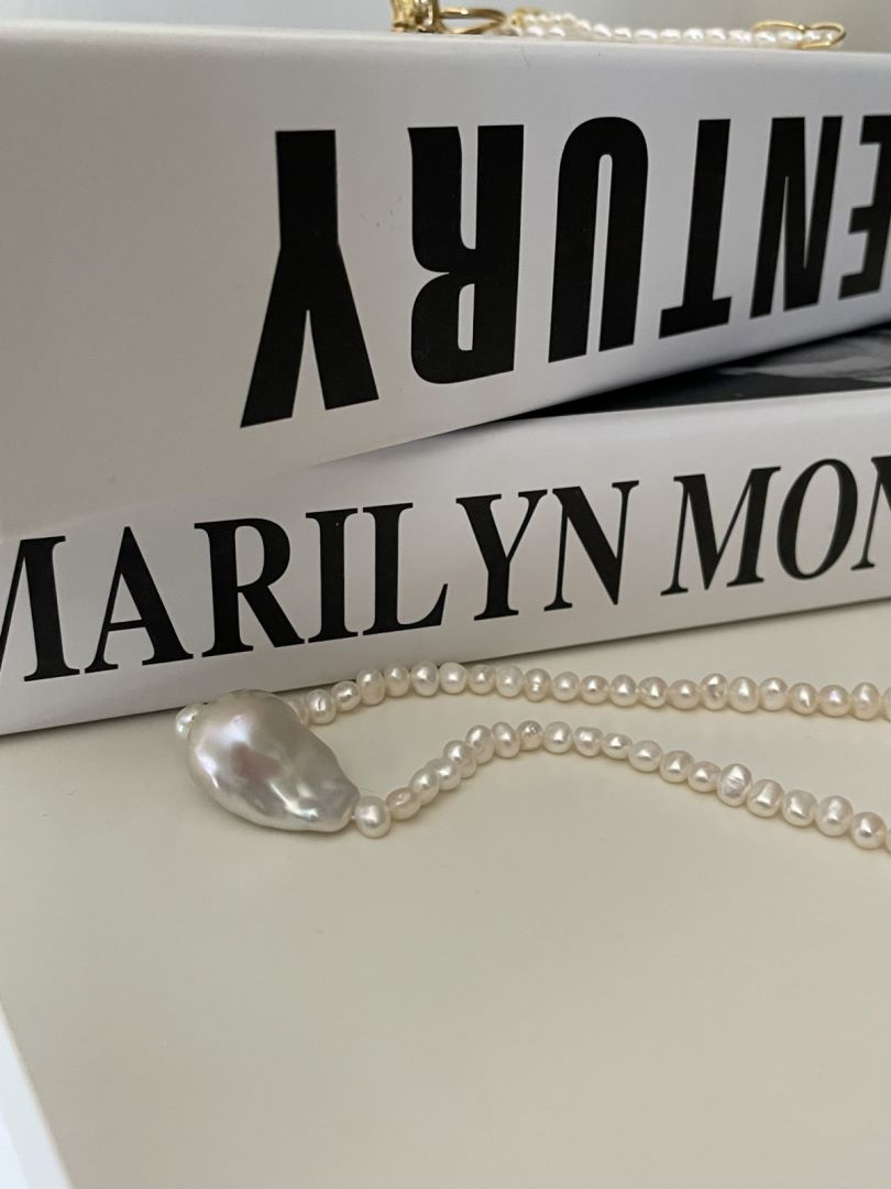 Women body charm Baroque pearl Pendant drop glamour necklace of 38 5cm