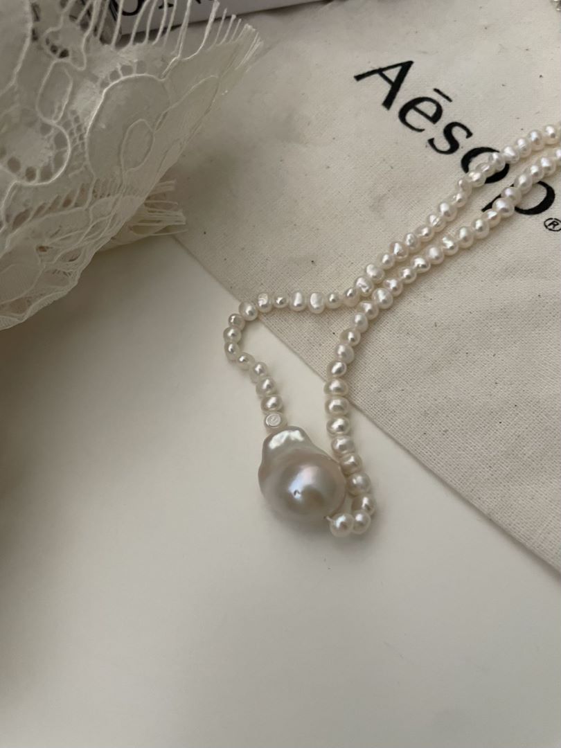 Women body charm Baroque pearl Pendant drop glamour necklace of 38 5cm
