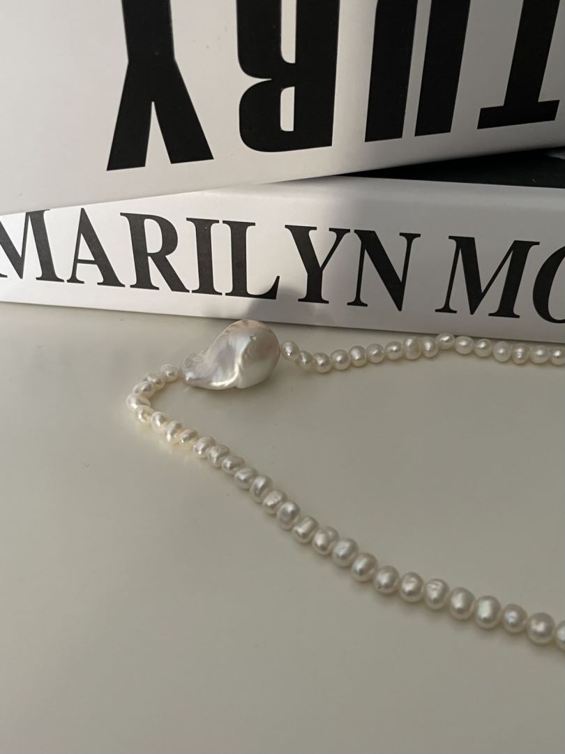 Women body charm Baroque pearl Pendant drop glamour necklace of 38 5cm