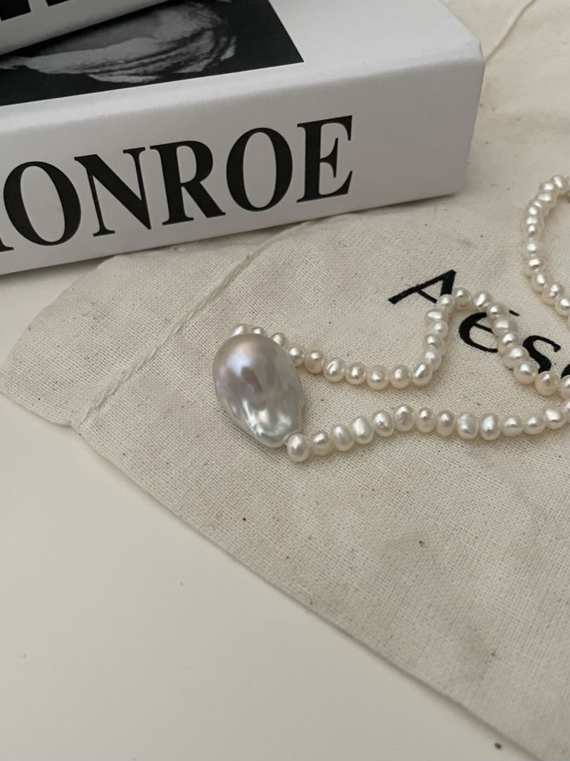 Women body charm Baroque pearl Pendant drop glamour necklace of 38 5cm