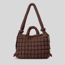 Bubble pleated bag with cotton large capacity