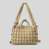 Bubble pleated bag with cotton large capacity