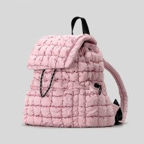 Large capacity puff backpack Women's ruffled cloud travel backpack student drawstring schoolbag