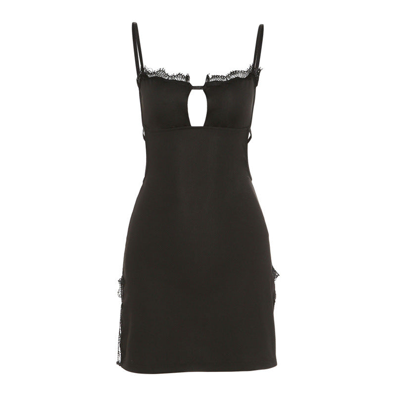 New women's sling sexy backless slit dress