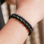 Men's fashion retro black frosted bracelet