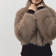 Faux Fur Crop Jacket Eco-Friendly