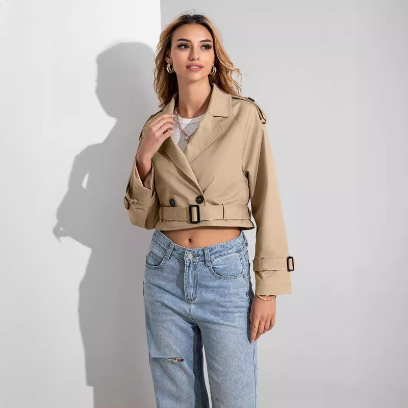 Cropped trench coat