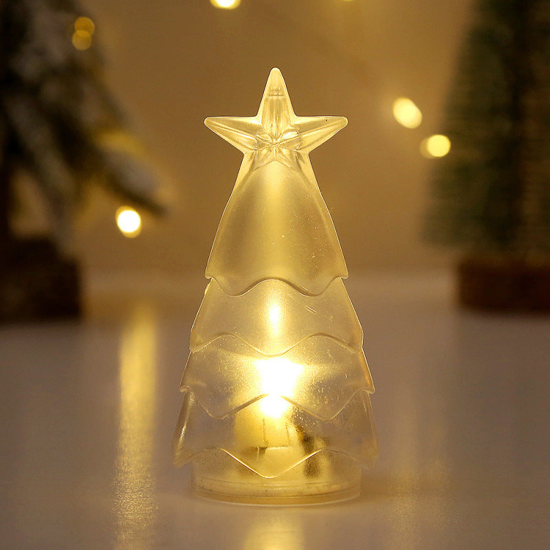 Christmas decorations Christmas tree transparent crystal nightlight electronic candle atmosphere decoration