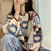 Pullover sweater thickened stitching sweater