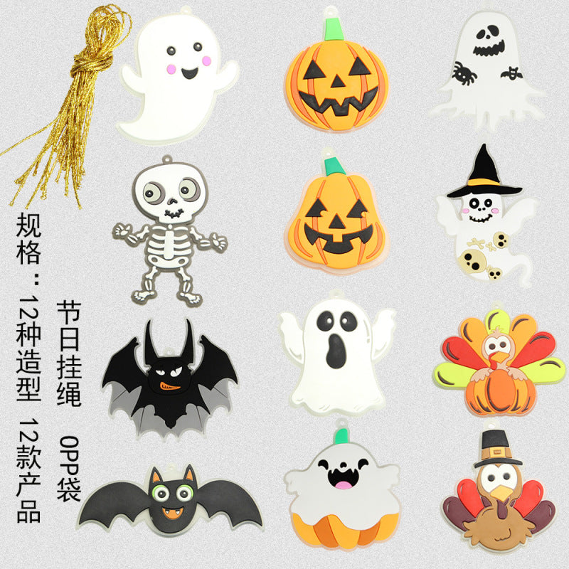 Halloween Bat party hanging decorations pumpkin head ghost Halloween scene decorative baubles