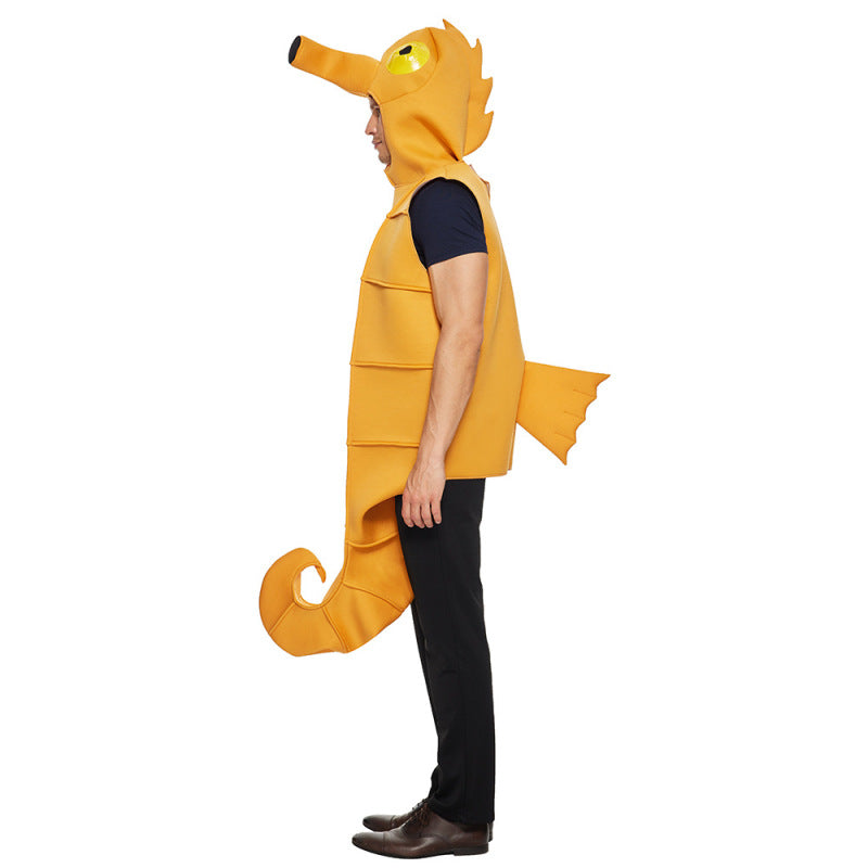 Composite sponge acting costume Halloween adult funny seahorse Siamese acting costume