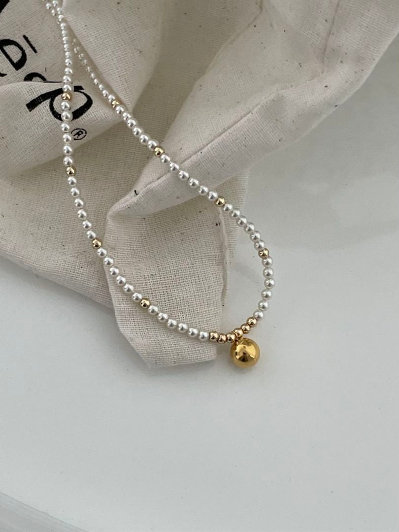 Swarovski shining flawless luster tiny rice pearls 14k solid gold bead