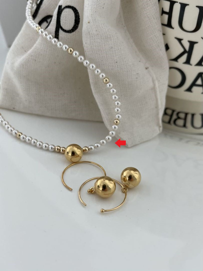 Swarovski shining flawless luster tiny rice pearls 14k solid gold bead