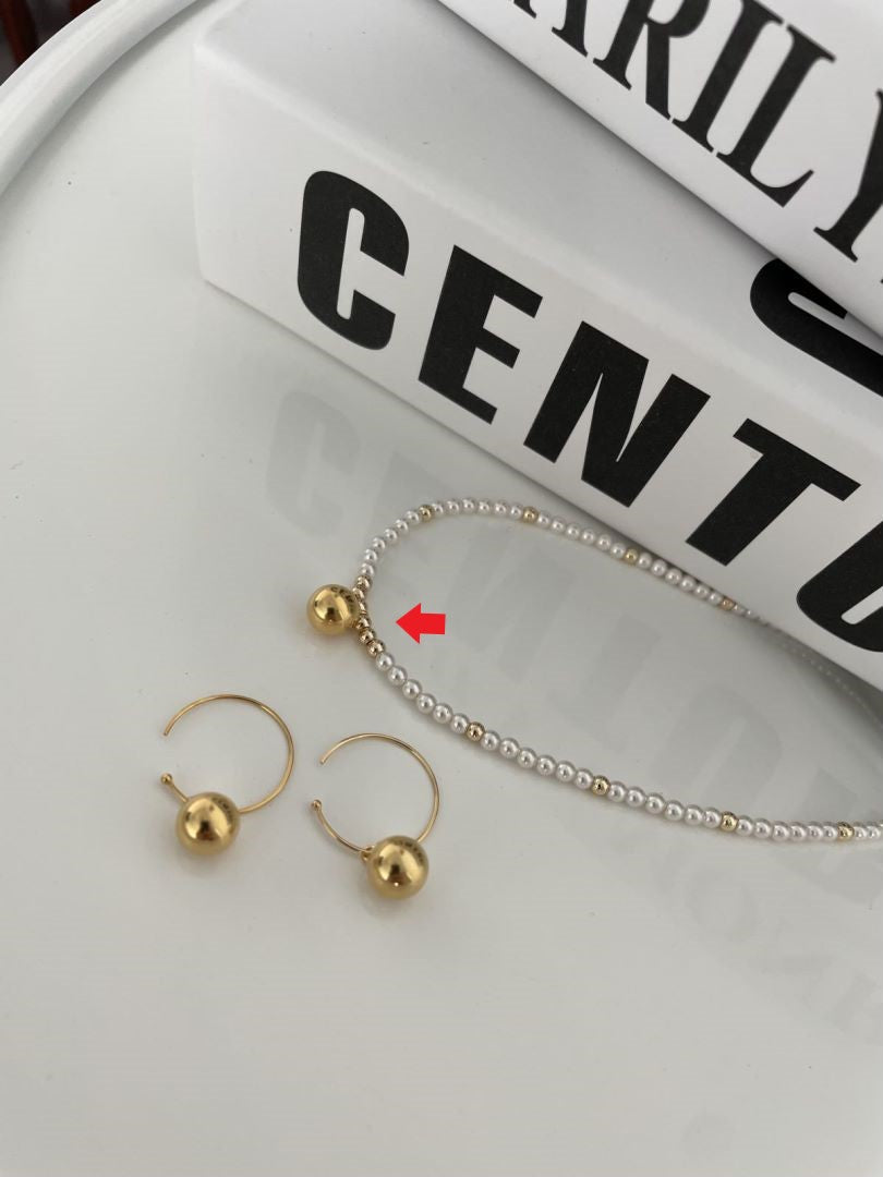 Swarovski shining flawless luster tiny rice pearls 14k solid gold bead