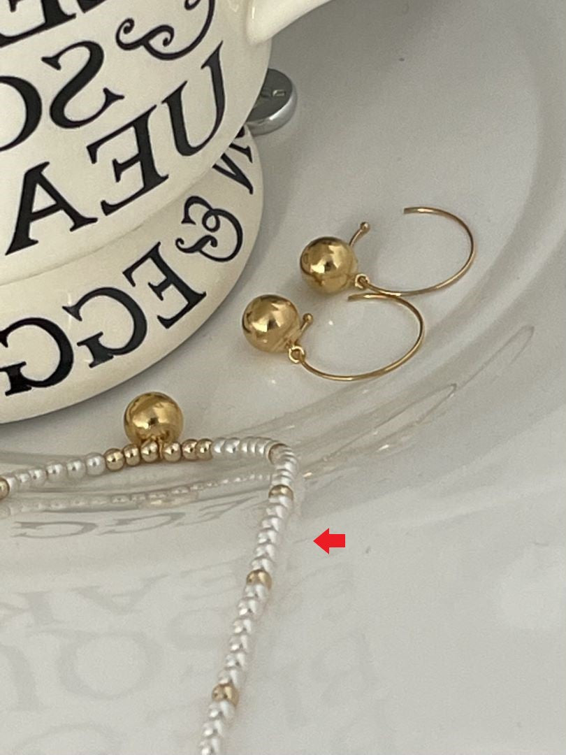 Swarovski shining flawless luster tiny rice pearls 14k solid gold bead
