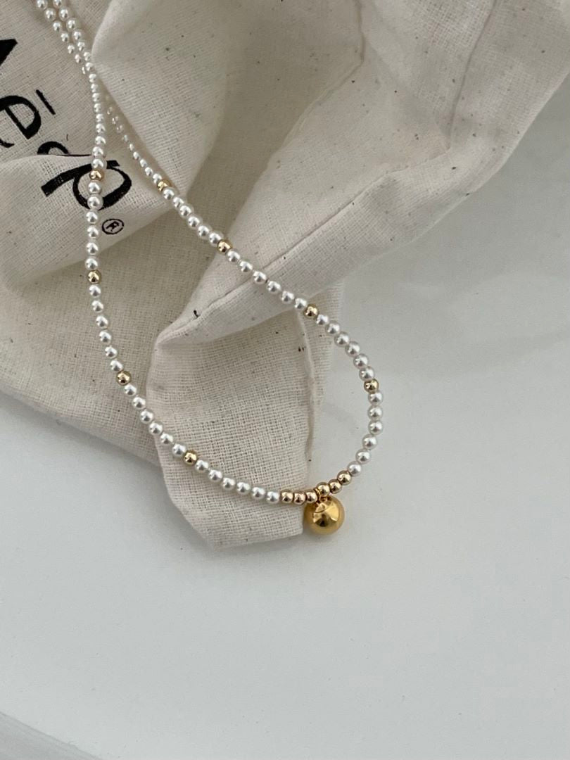 Swarovski shining flawless luster tiny rice pearls 14k solid gold bead