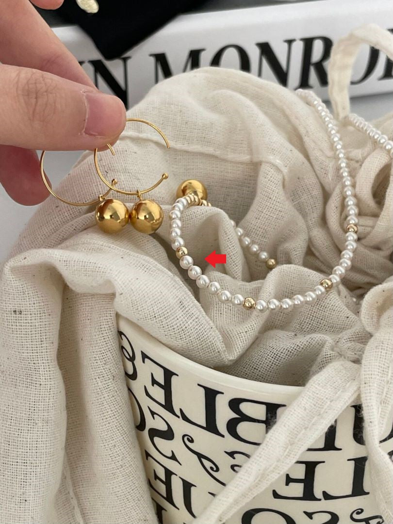 Swarovski shining flawless luster tiny rice pearls 14k solid gold bead