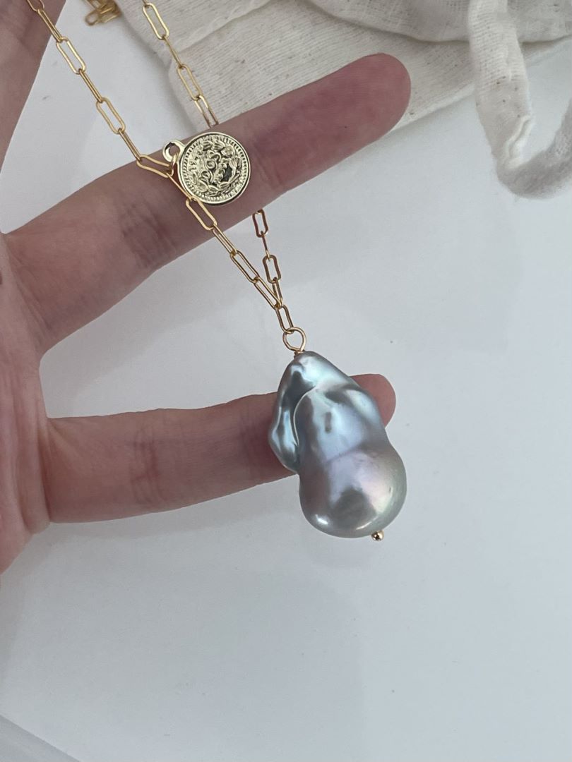 Natural Silvers Baroque Gold Freshwater Pearls pendant romantics gifts 