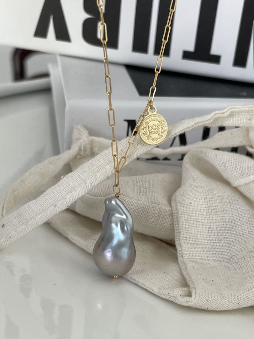 Natural Silvers Baroque Gold Freshwater Pearls pendant romantics gifts 