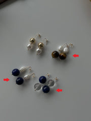 Earrings - Amber / Lapis lazuli 396-8