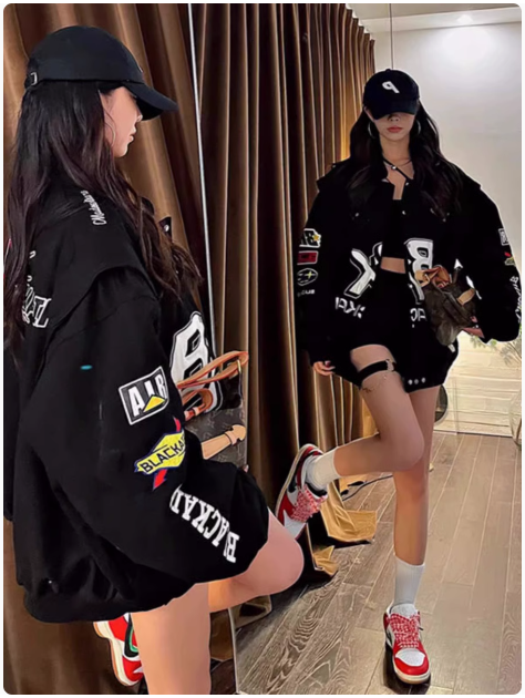 American motorcycle baseball clothes for men and women hip hop design sense of fashion lovers jacket