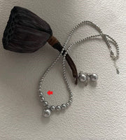 Swarovski mossanite diamond akoya madama color pearl sets necklace 5cm