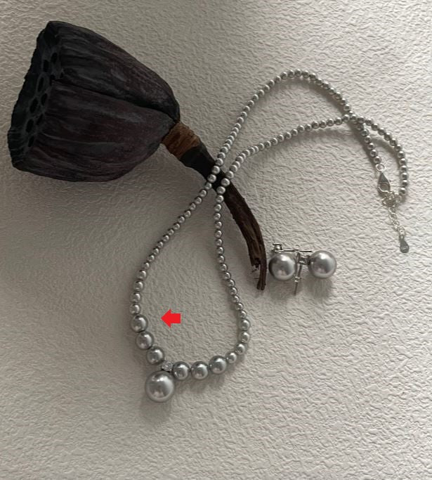 Swarovski mossanite diamond akoya madama color pearl sets necklace 5cm