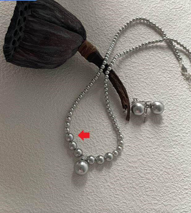 Swarovski mossanite diamond akoya madama color pearl sets necklace 5cm