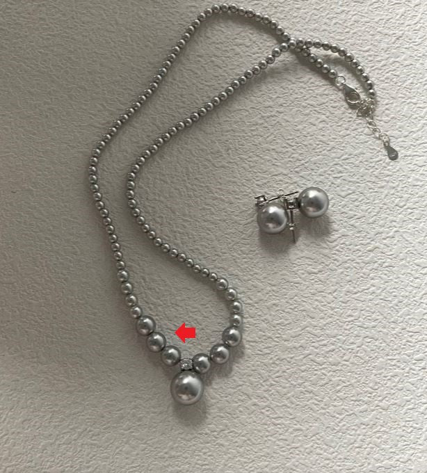 Swarovski mossanite diamond akoya madama color pearl sets necklace 5cm